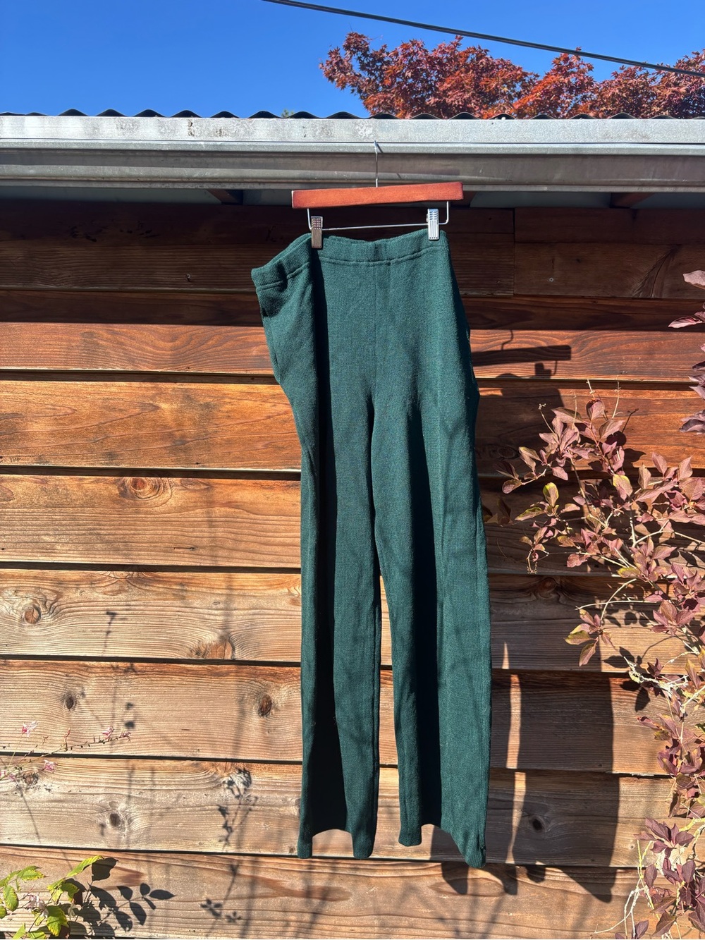 St. John Knits Knit Wool Pants in Forest Green